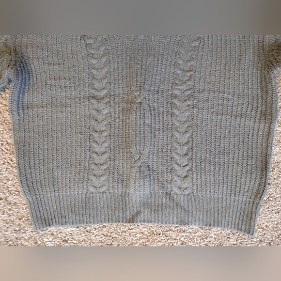 Zesica Turtleneck Chunky Cozy Gray Cable Knit Pullover Sweater Medium - Picture 5 of 11